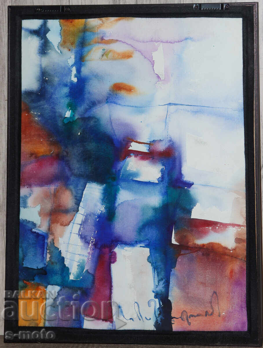 Vladimir Zaprianov, pictură acuarelă, compoziție abstractă cu preț € 357.90 | 699.99 BGN