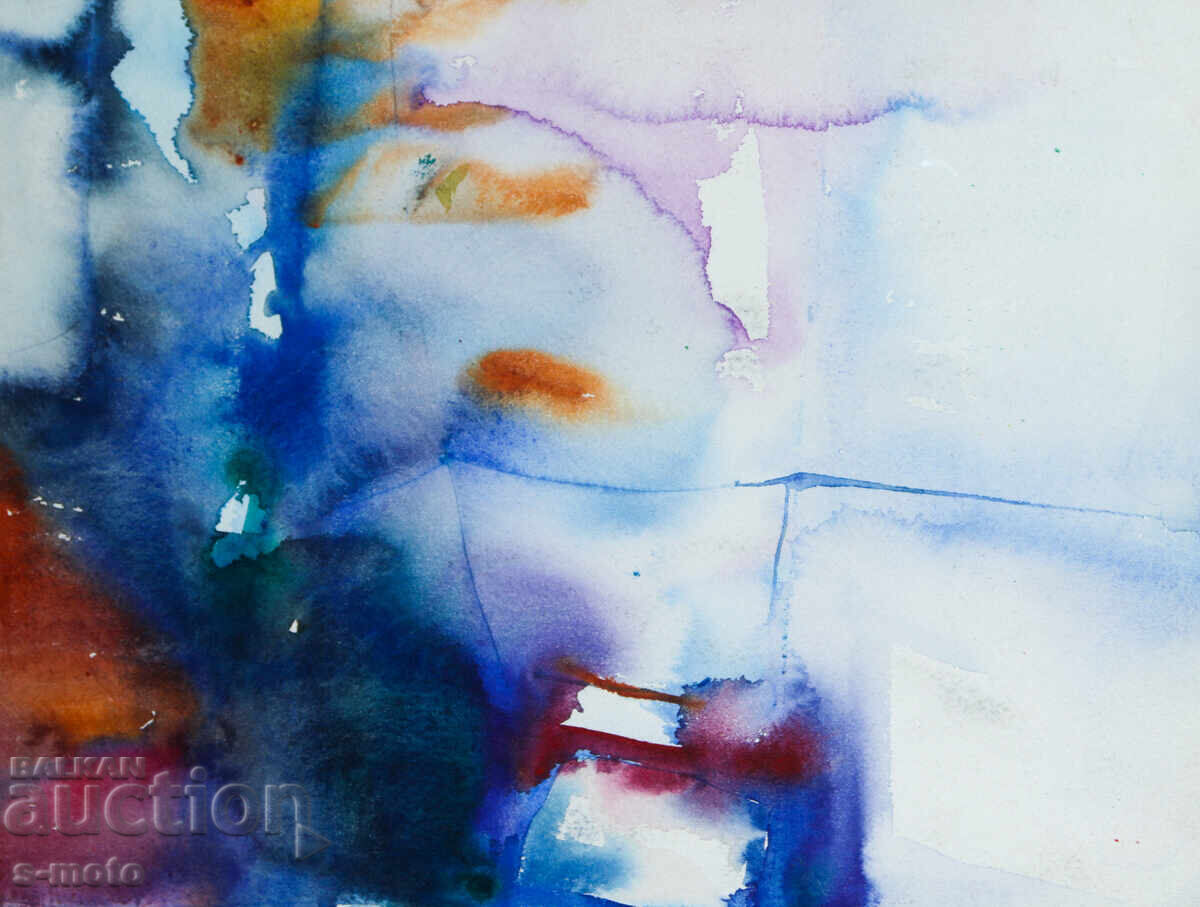 Livrarea Vladimir Zaprianov, pictură acuarelă, compoziție abstractă