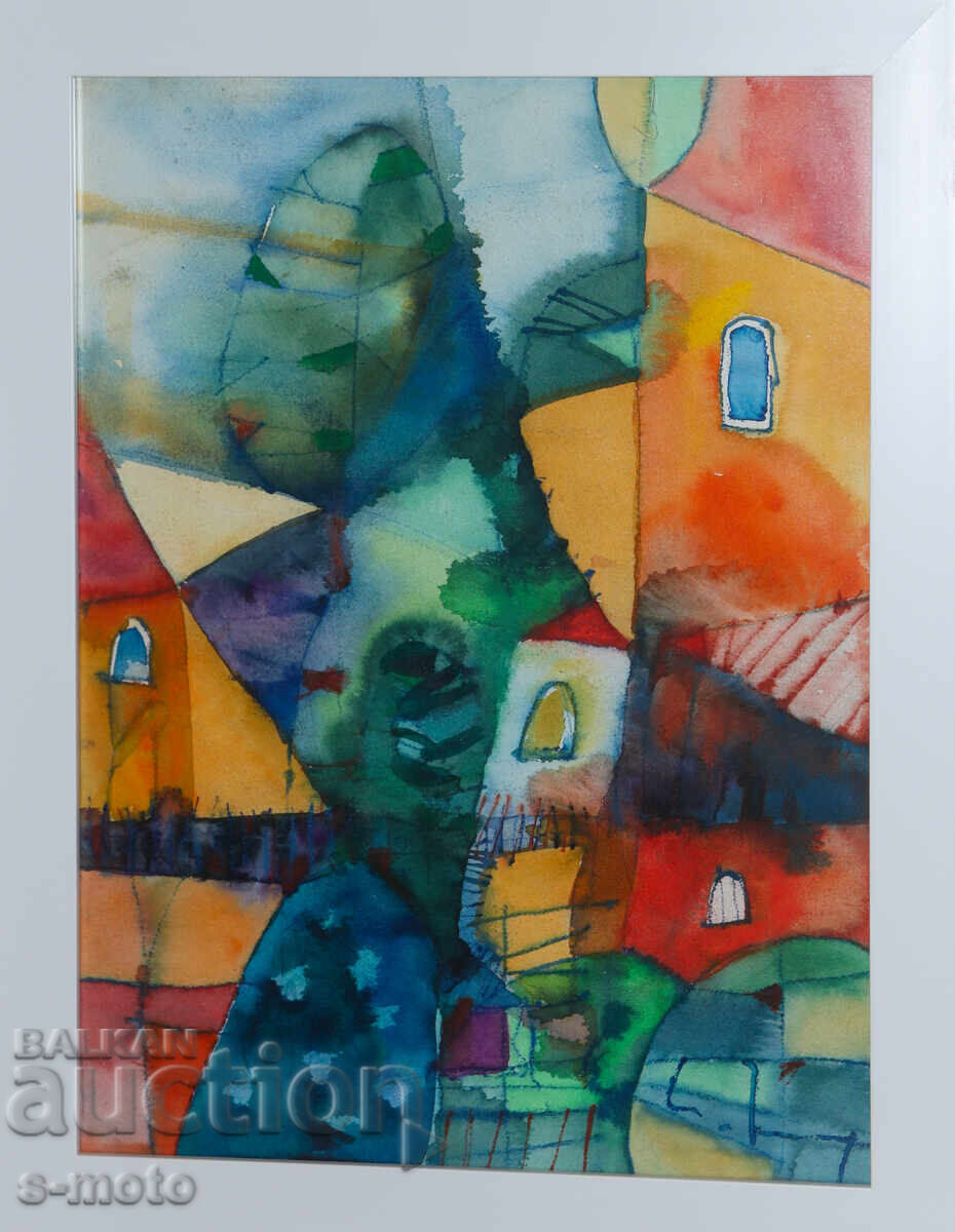 Auction  Vladimir Zapryanov, watercolor painting, abstract still life