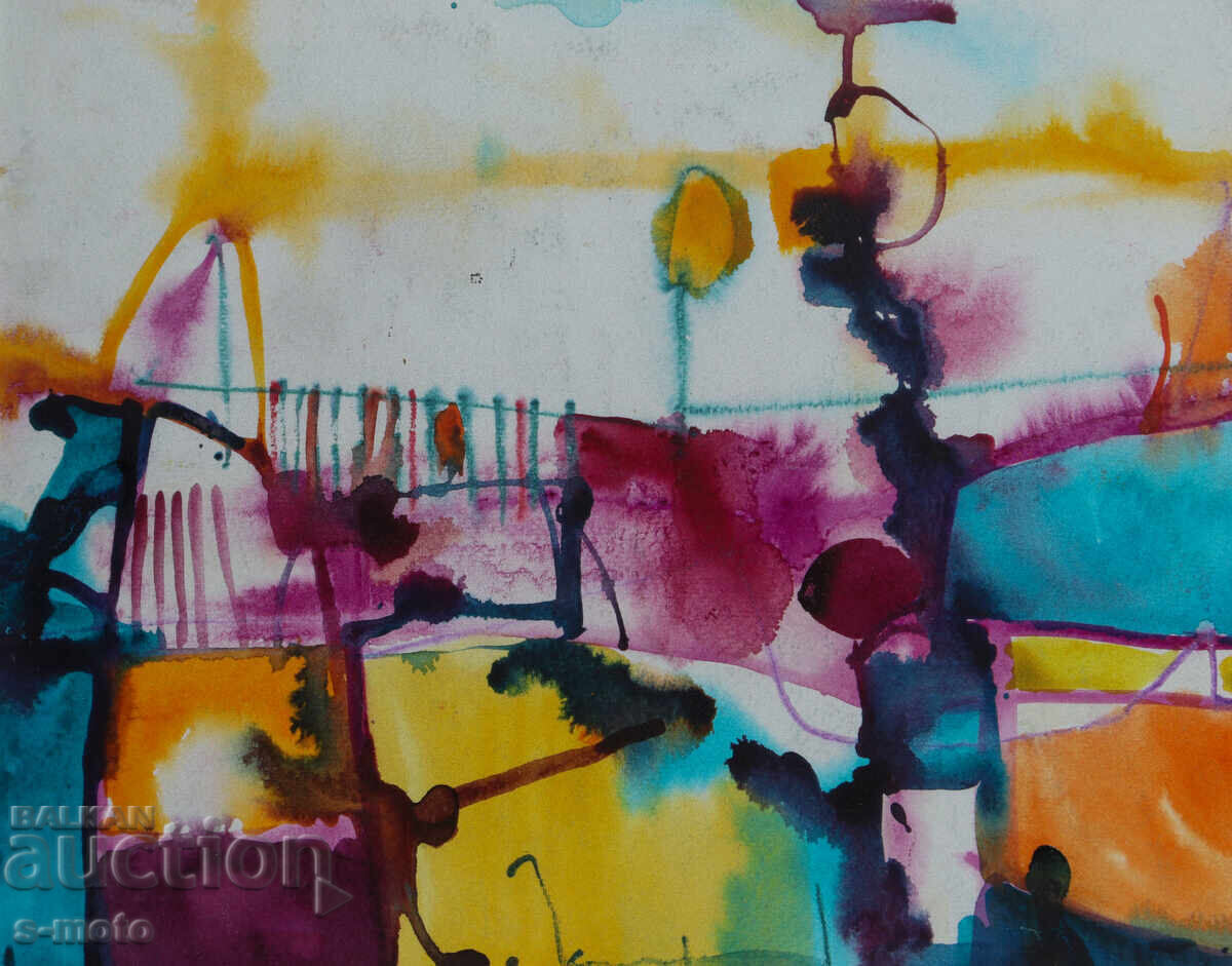 Vladimir Zapryanov, watercolor painting, abstract landscape - 5