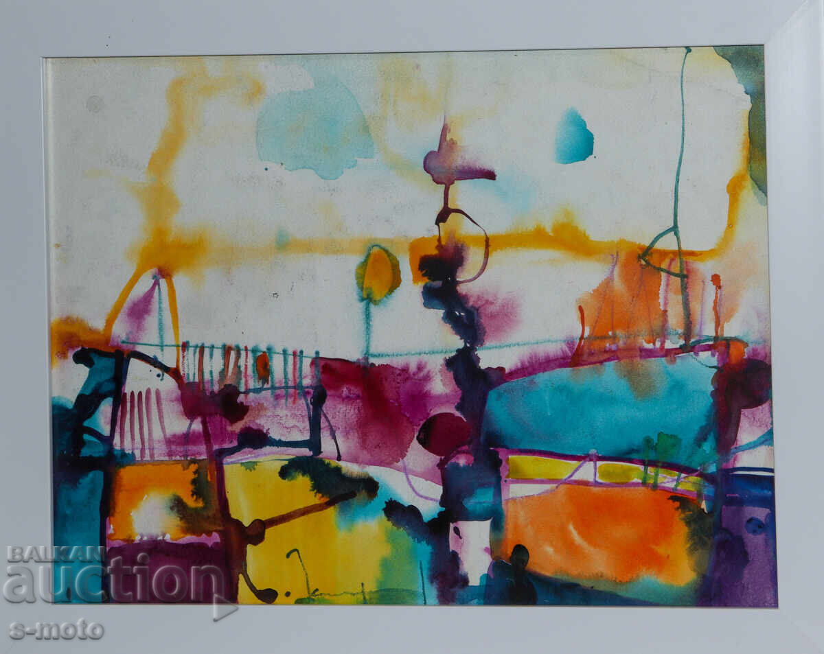 Vladimir Zapryanov, watercolor painting, abstract landscape