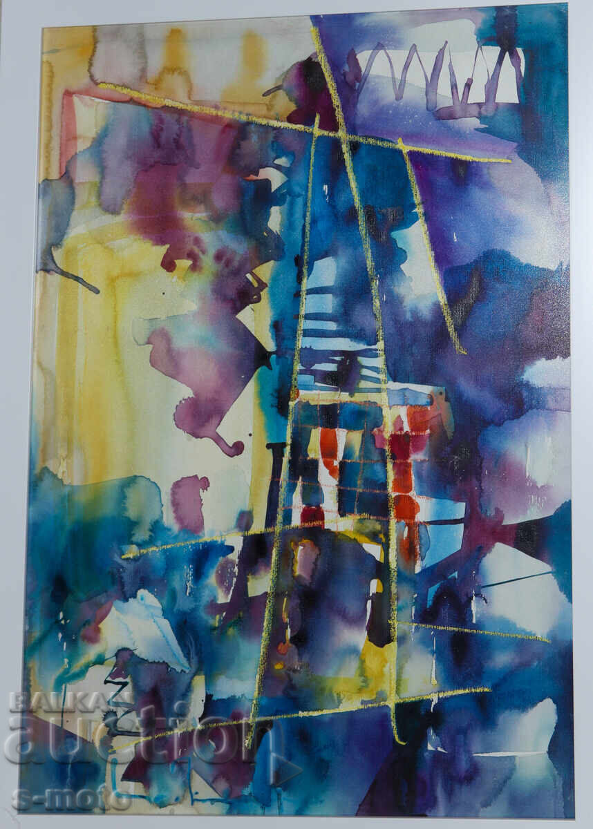 Auction  Vladimir Zapryanov, watercolor painting, abstract landscape
