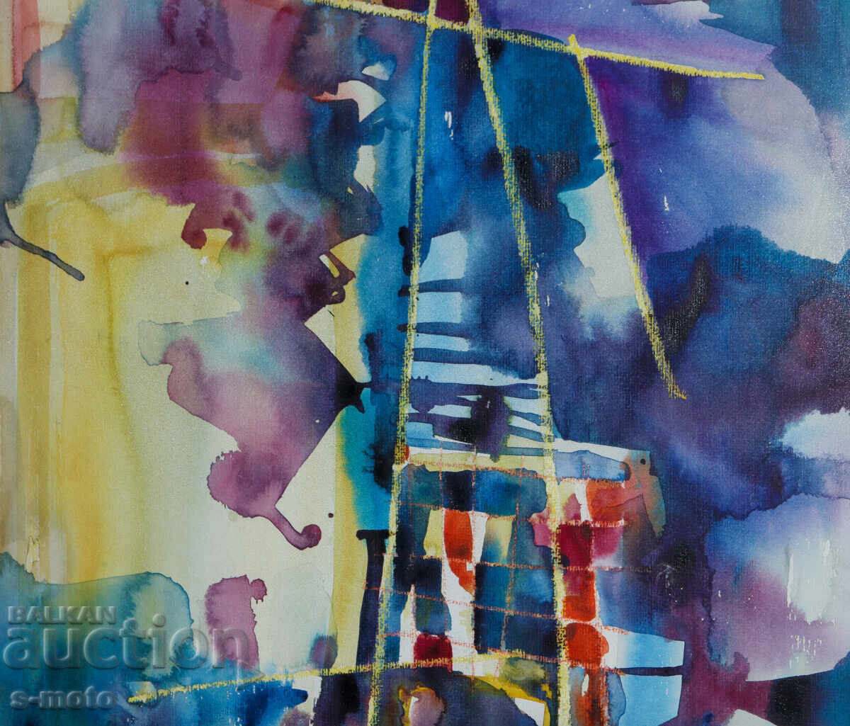 Vladimir Zaprianov, tablou acuarelă, peisaj abstract - 5 Vladimir Zaprianov, tablou acuarelă, peisaj abstract - 5