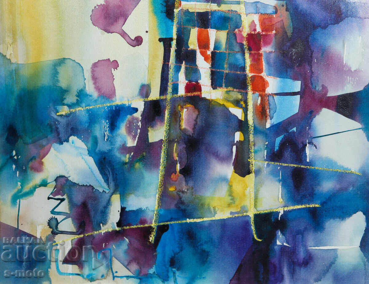 Vladimir Zaprianov, tablou acuarelă, peisaj abstract - 6 Vladimir Zaprianov, tablou acuarelă, peisaj abstract - 6