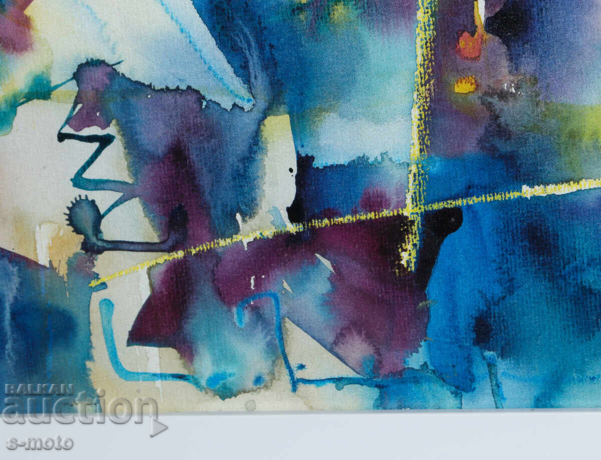 Vladimir Zaprianov, tablou acuarelă, peisaj abstract - 7 Vladimir Zaprianov, tablou acuarelă, peisaj abstract - 7