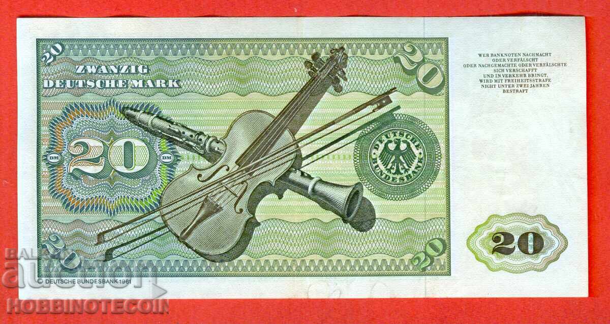 Δημοπρασία ΓΕΡΜΑΝΙΑ GERMANY 20 Μάρκα - έκδοση - issue 1980 / 1961 / 2