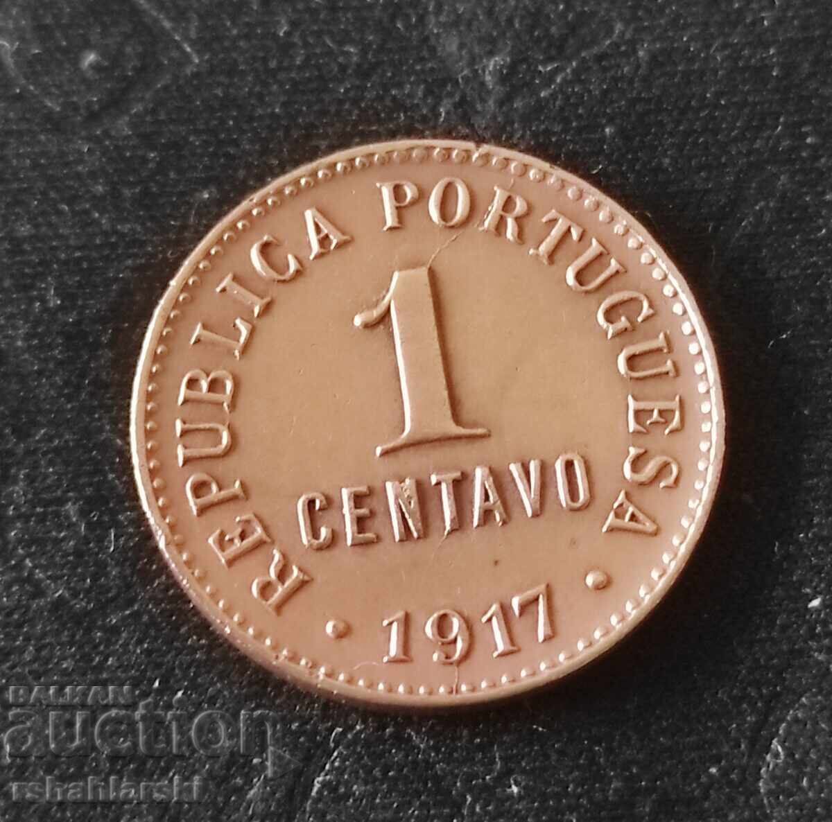 Монета Португалия 1 сентавос [1917]