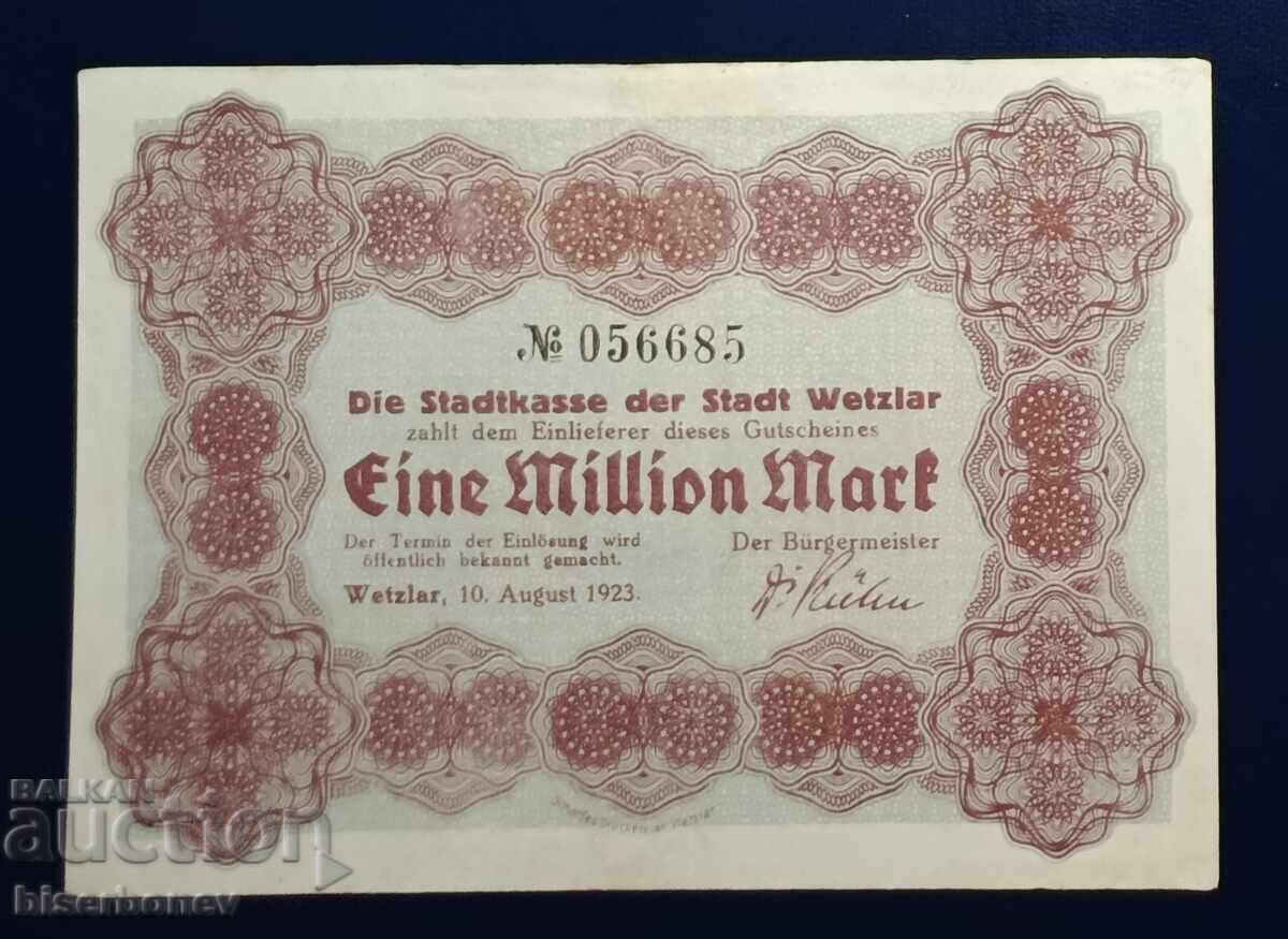 Germany, Wetzlar, 5 Million Marks 1923, aUNC Germany, Wetzlar, 5 Million Marks 1923, aUNC