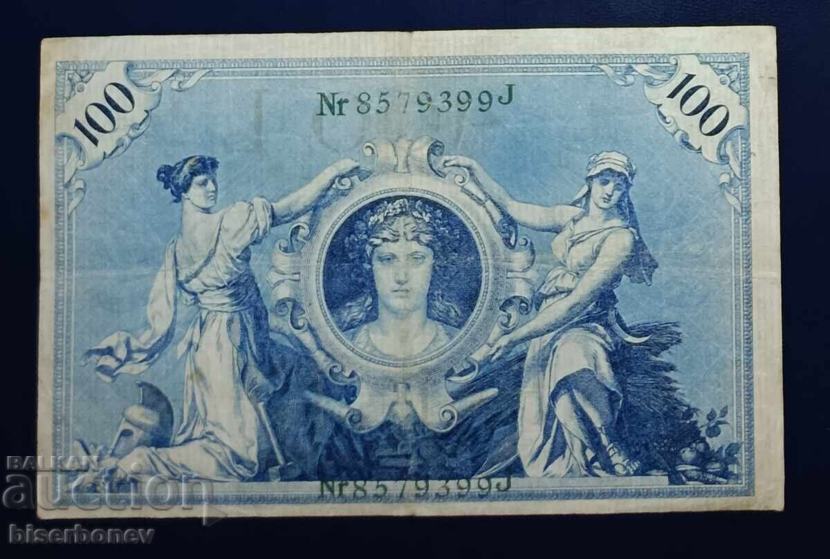 Γερμανία, Γερμανία, 100 μάρκα 1908, VF με τιμή € 3.07 | 6.00 BGN