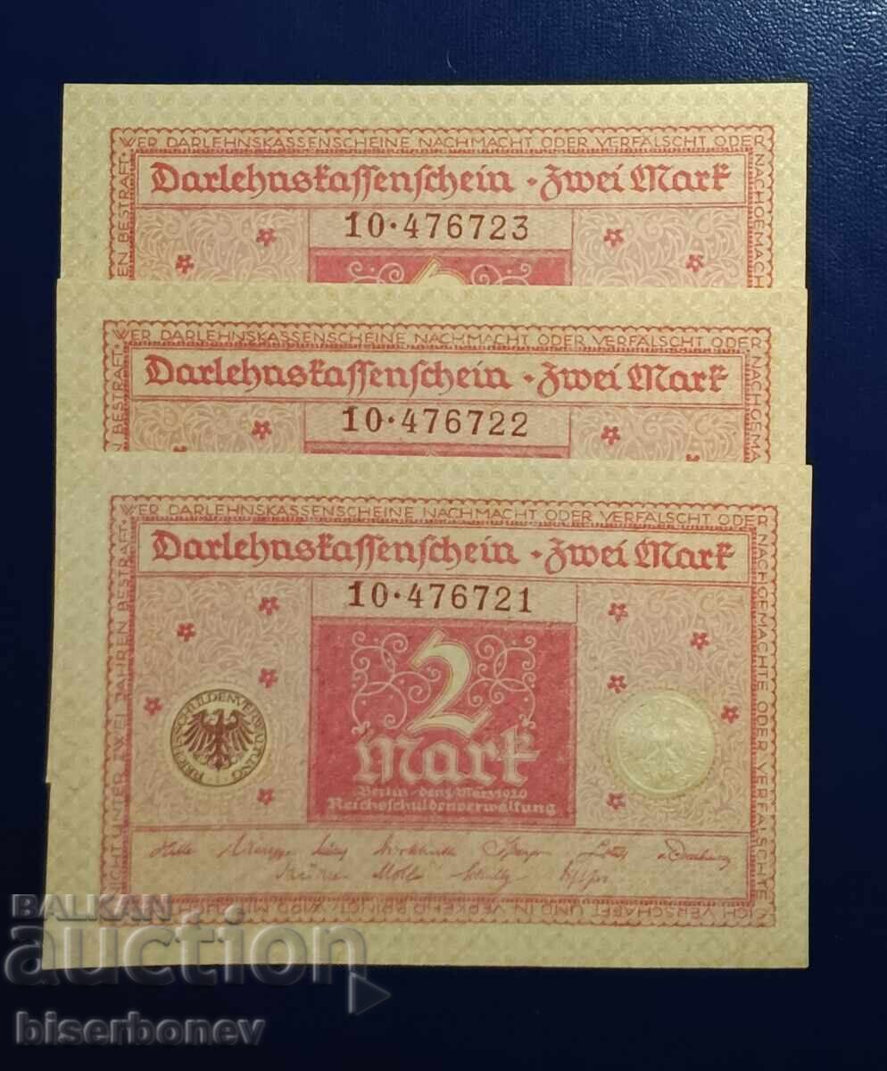 Germania, Germania, 3 x 2 mărci Germania, 1920, UNC