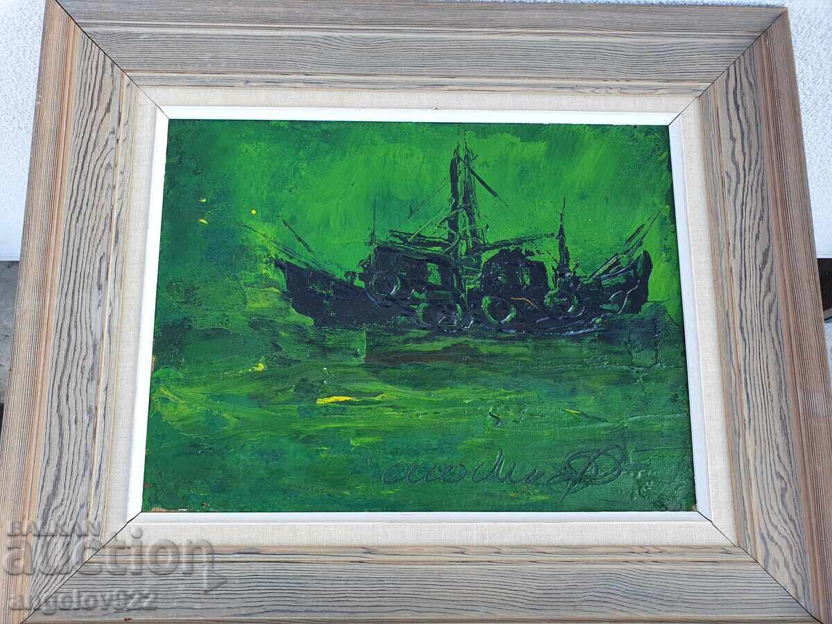 Аукцион Стара Авторска картина с маслени бои върху платно!!!