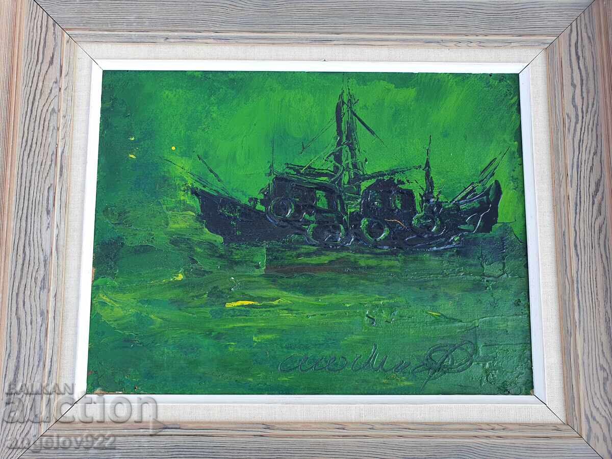 Доставка на Стара Авторска картина с маслени бои върху платно!!!