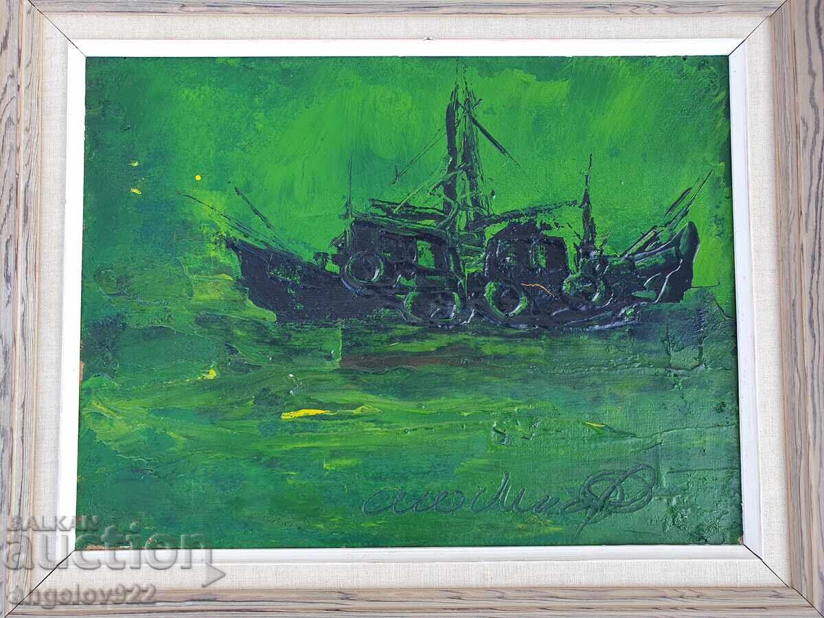 Стара Авторска картина с маслени бои върху платно!!! - 5