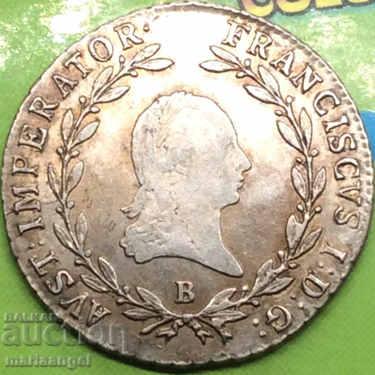 20 kreuzers 1815 Austria V-Kremnitz ασημένια Χρυσή πατίνα με τιμή € 29.00 | 56.72 BGN