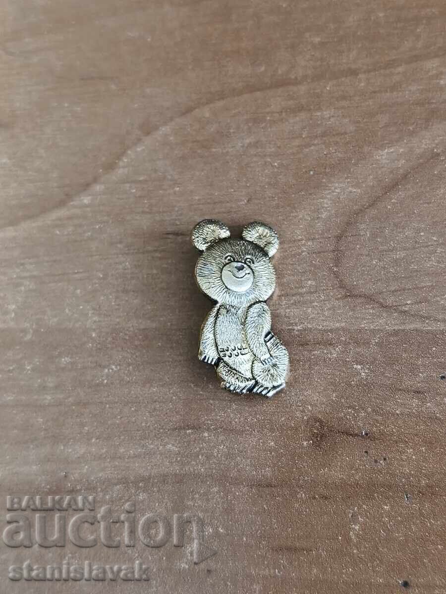 Insigna ursulețul Mișa olimpiada Moscova 80 g