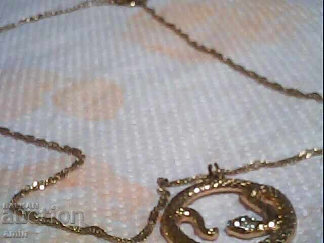 Beautifully gold-plated, unworn necklace, earthworm Beautifully gold-plated, unworn necklace, earthworm