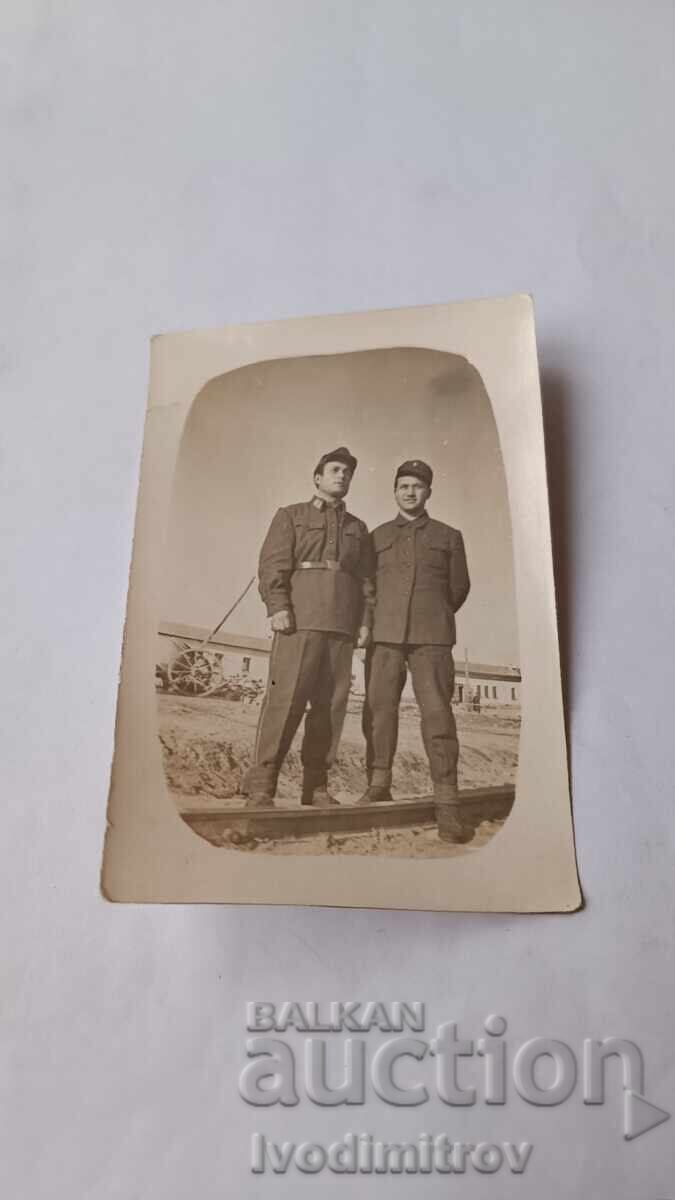 Photograph of Two Soldiers in the Camp Area near the K. Marx Factory