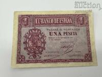 Испания 1 песета 1937 година