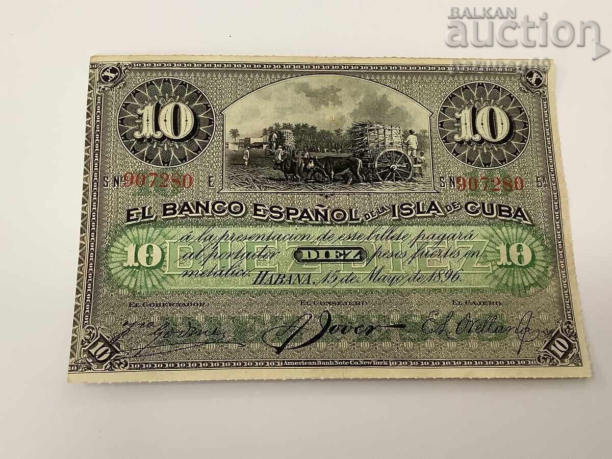 Cuba 10 pesos 1896 an PLATA