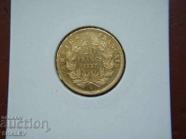 20 Franci 1857 A Franța (20 franka Frantsiya) - AU+ (zlato) cu preț € 814.89 | 1593.79 BGN