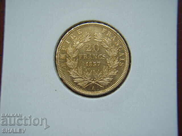 Livrarea 20 Franci 1857 A Franța (20 franka Frantsiya) - AU+ (zlato)