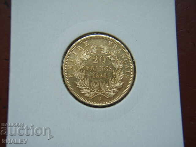 Auction  20 Francs 1858 A France - AU+ (gold)