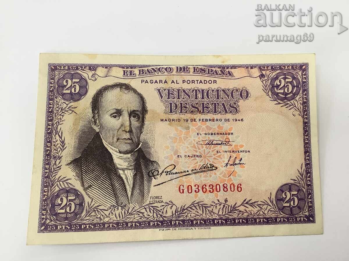 Spain 25 Pesetas 1945