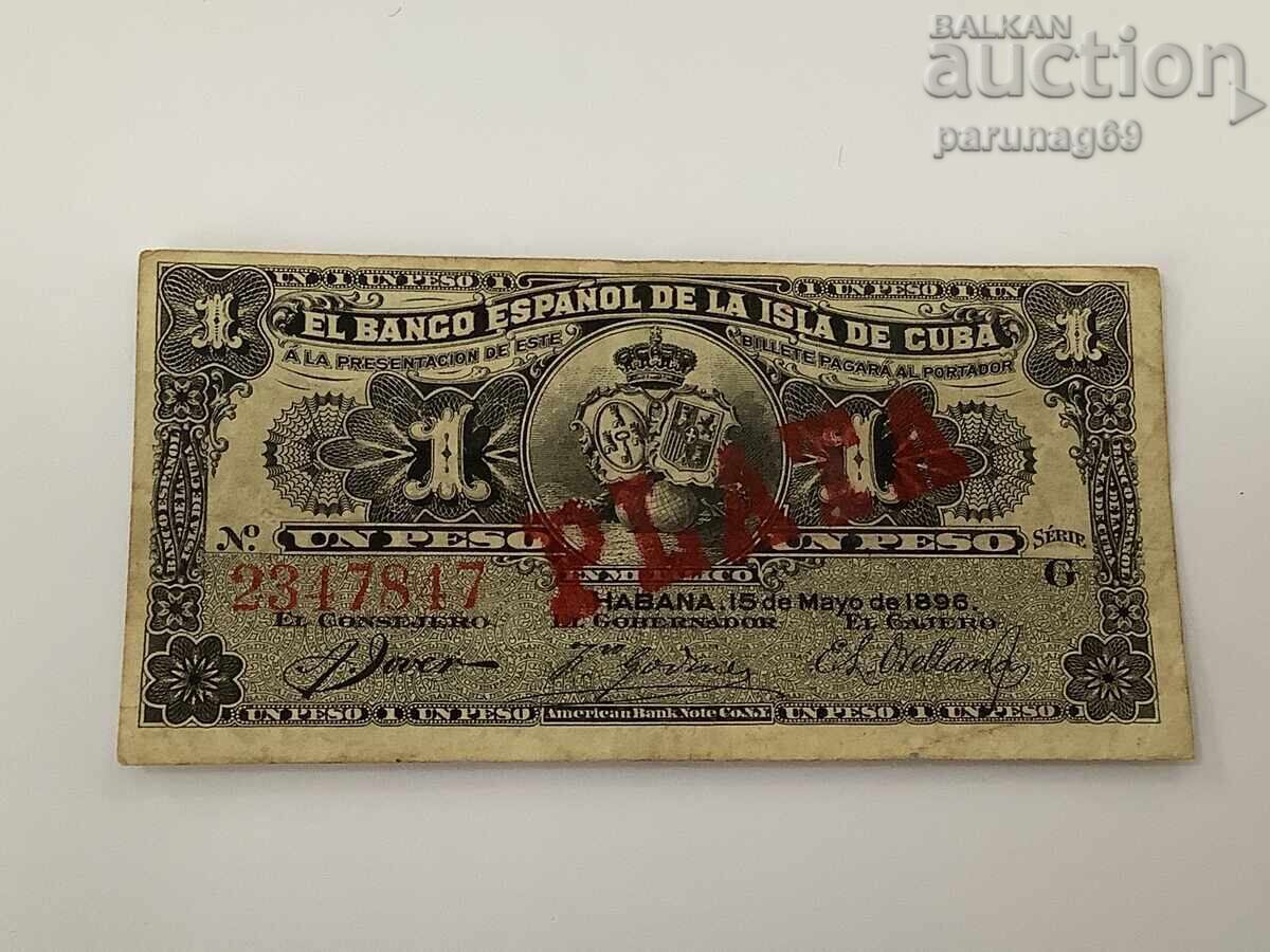 Cuba 1 peso 1896 an PLATA