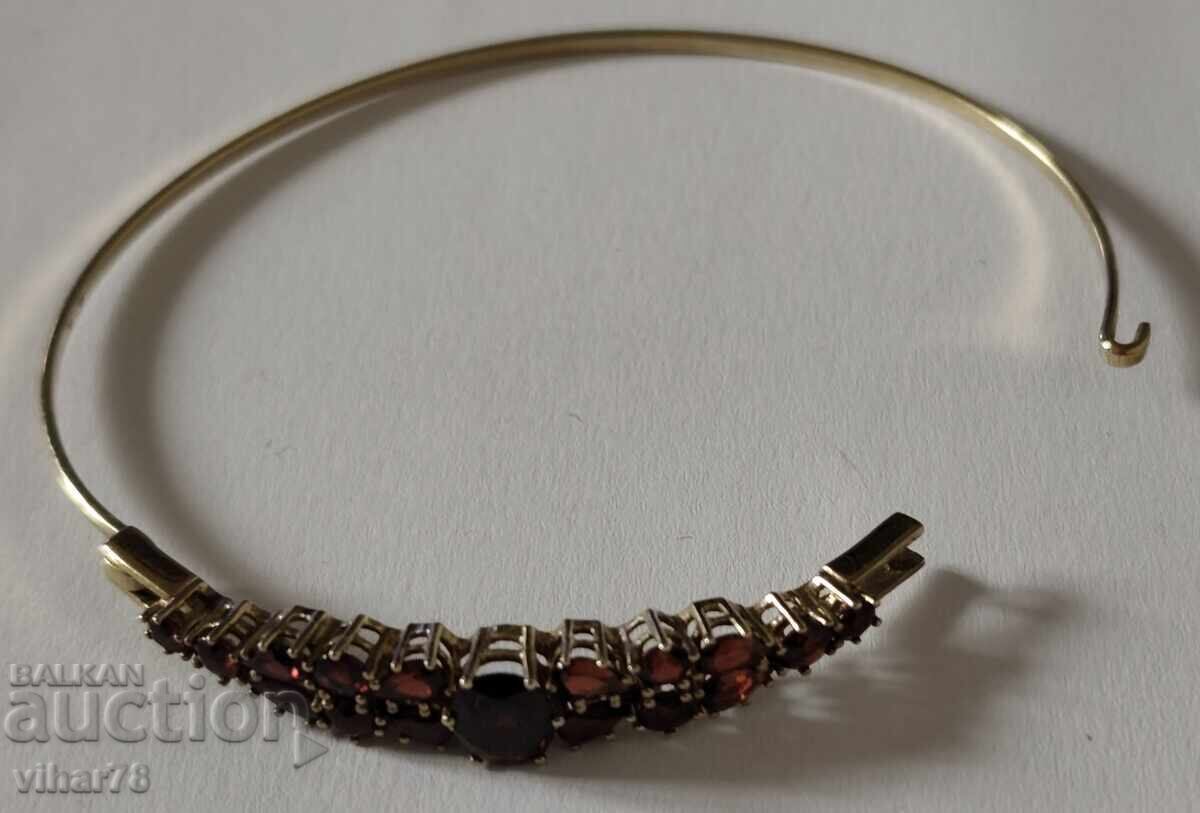 Gold bracelet 8 karat with garnet - 5