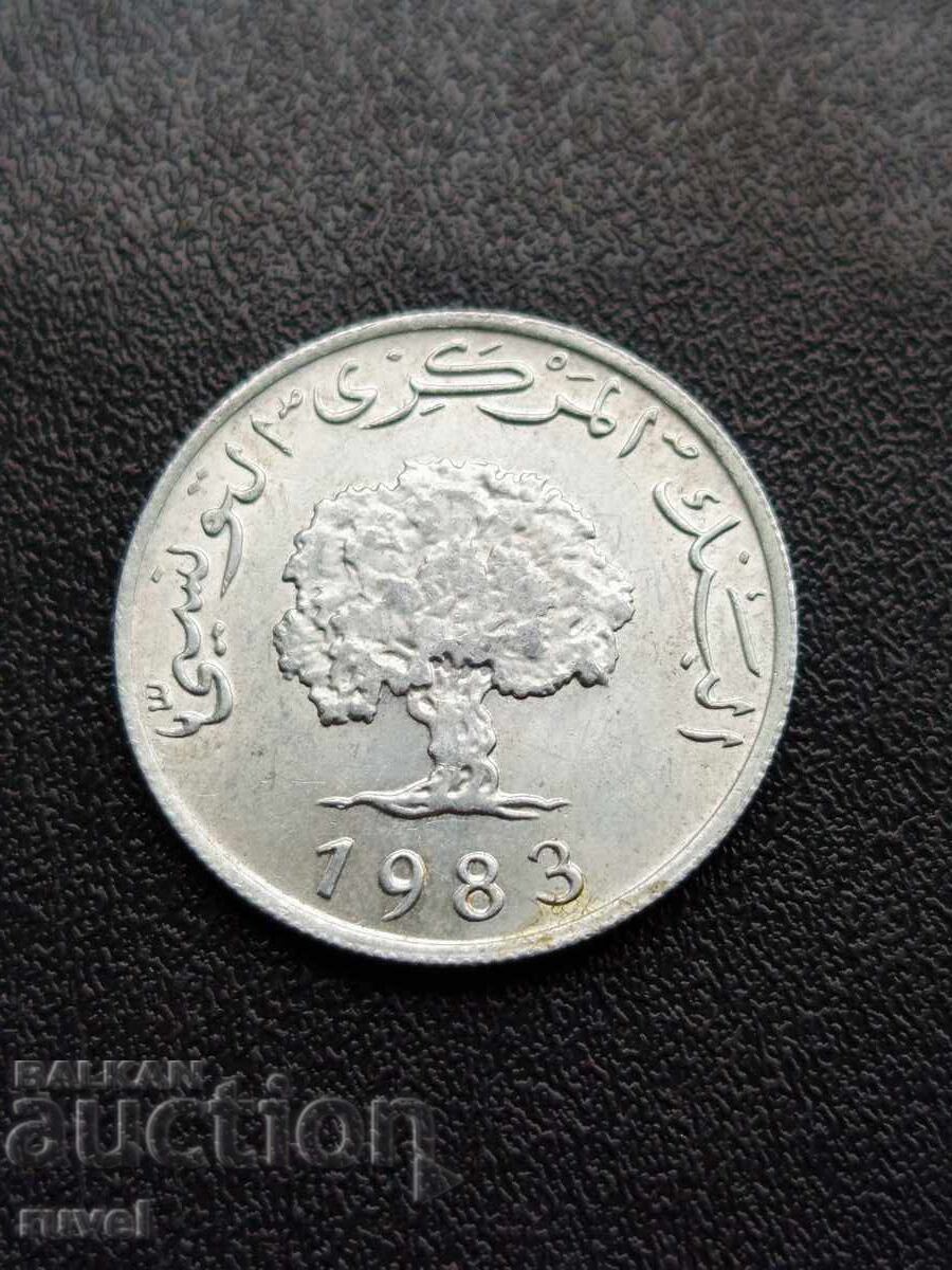 Tunisia 5 Millimes 1983 with price € 0.46 | 0.90 BGN