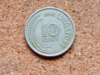 Сингапур 10 цента, 1968 г.