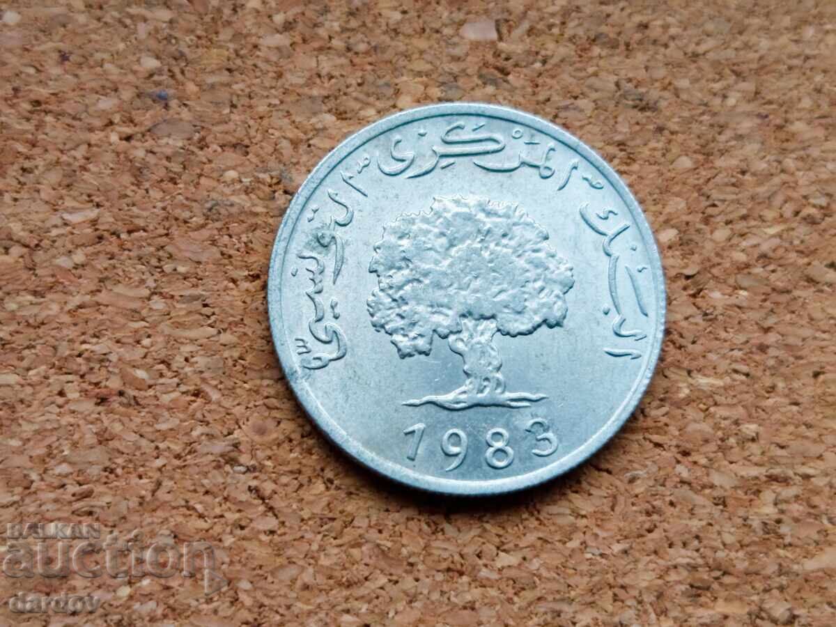 Tunisia 5 Millimes 1983 with price € 0.20 | 0.39 BGN Tunisia 5 Millimes 1983 with price € 0.20 | 0.39 BGN