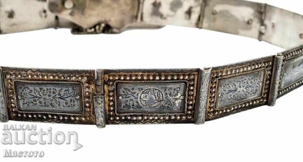 Доставка на Сребърен колан ,пафта с ниело османска империя.