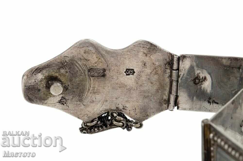 Сребърен колан ,пафта с ниело османска империя. - 6