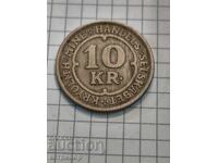 10 Kroner Greenland 1922 Nickel Rare