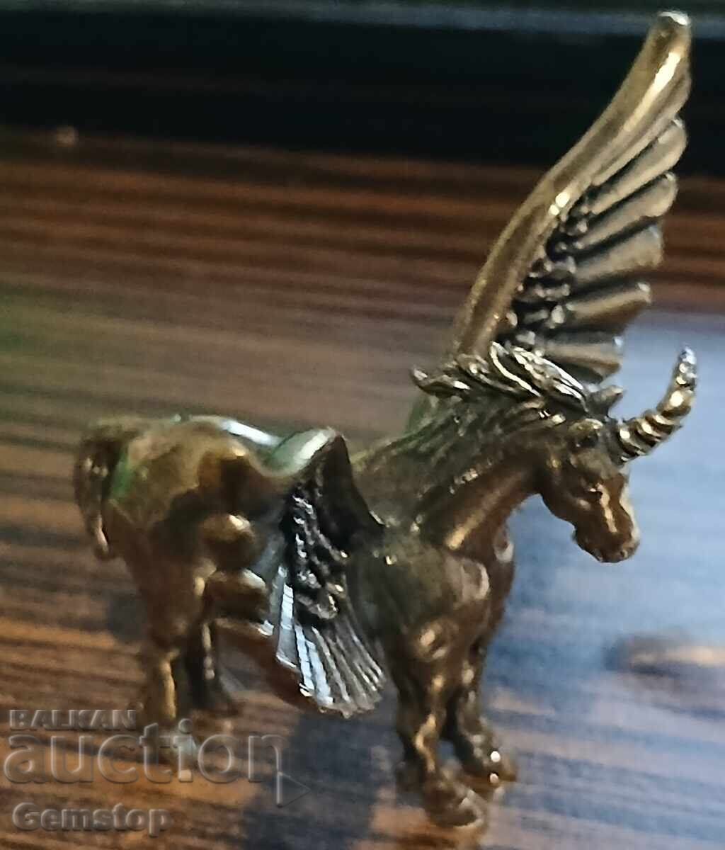 BZC! 48g stylized bronze figure Pegasus unicorn from 1 st! with price € 5.00 | 9.78 BGN