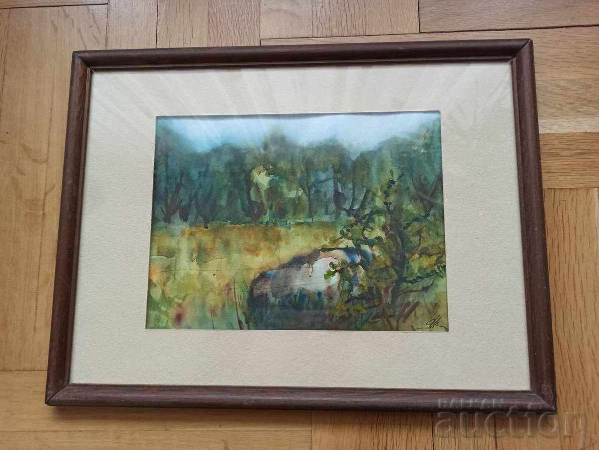 A. Kasabova, beautiful watercolor landscape, signed