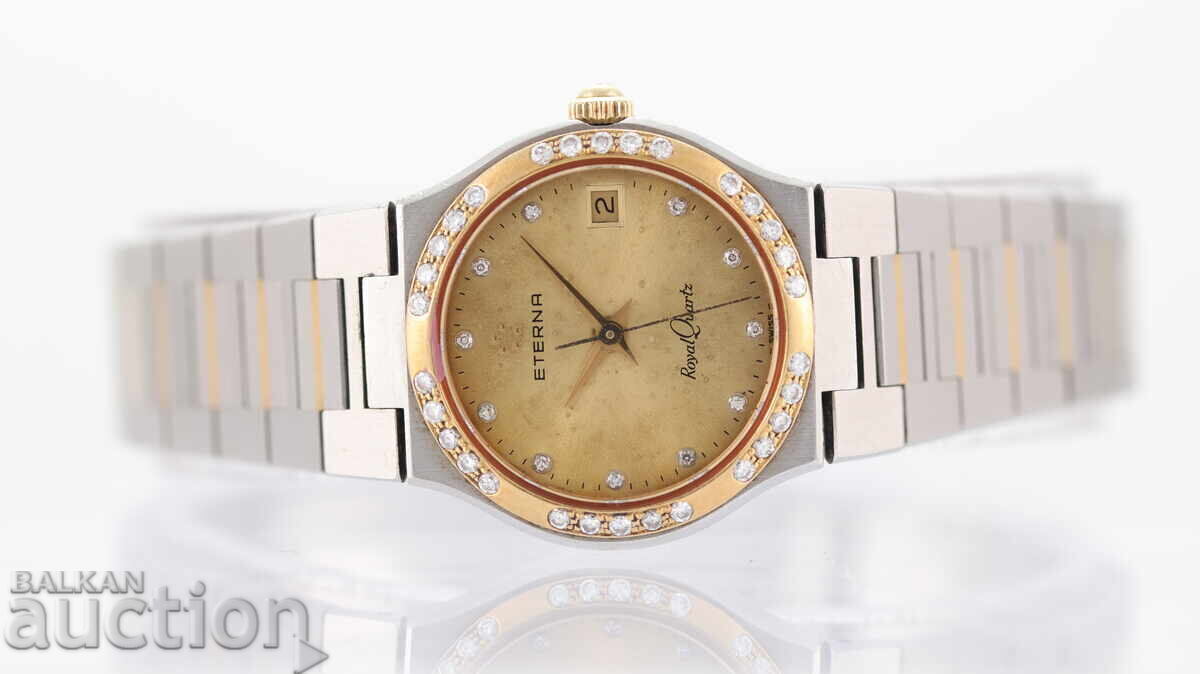 Γυναικείο ρολόι Eterna με 18k χρυσό στεφάνι με διαμάντια!