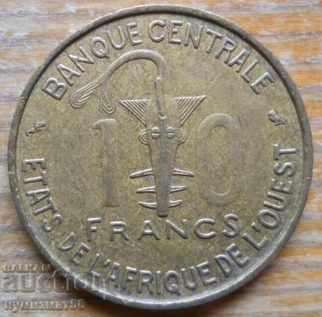 10 franci 1959 - Africa de Vest