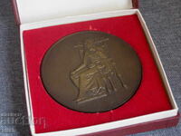 Казанлък бронзов масивен стар медал плакет кутия
