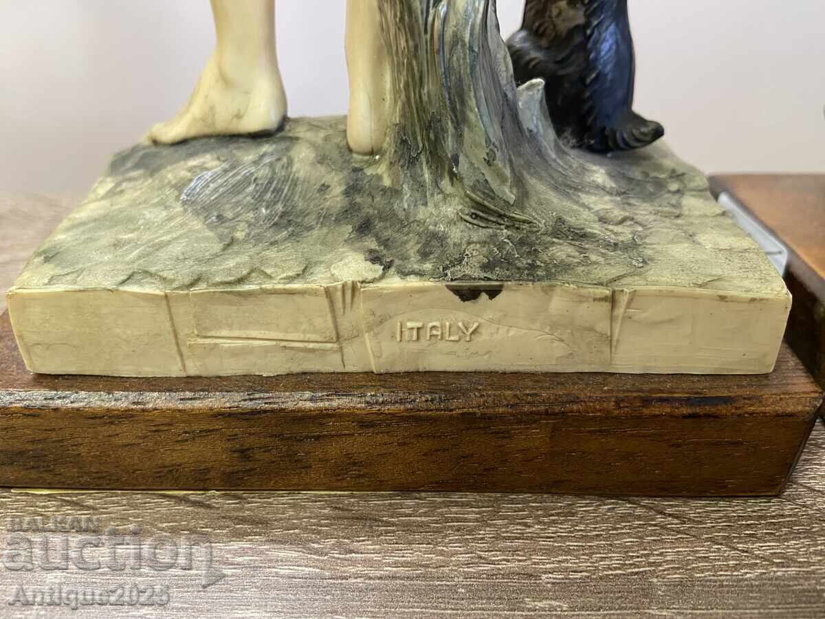 Delivery of Pair of vintage Italian figurines "Country Children", Italy Delivery of Pair of vintage Italian figurines "Country Children", Italy