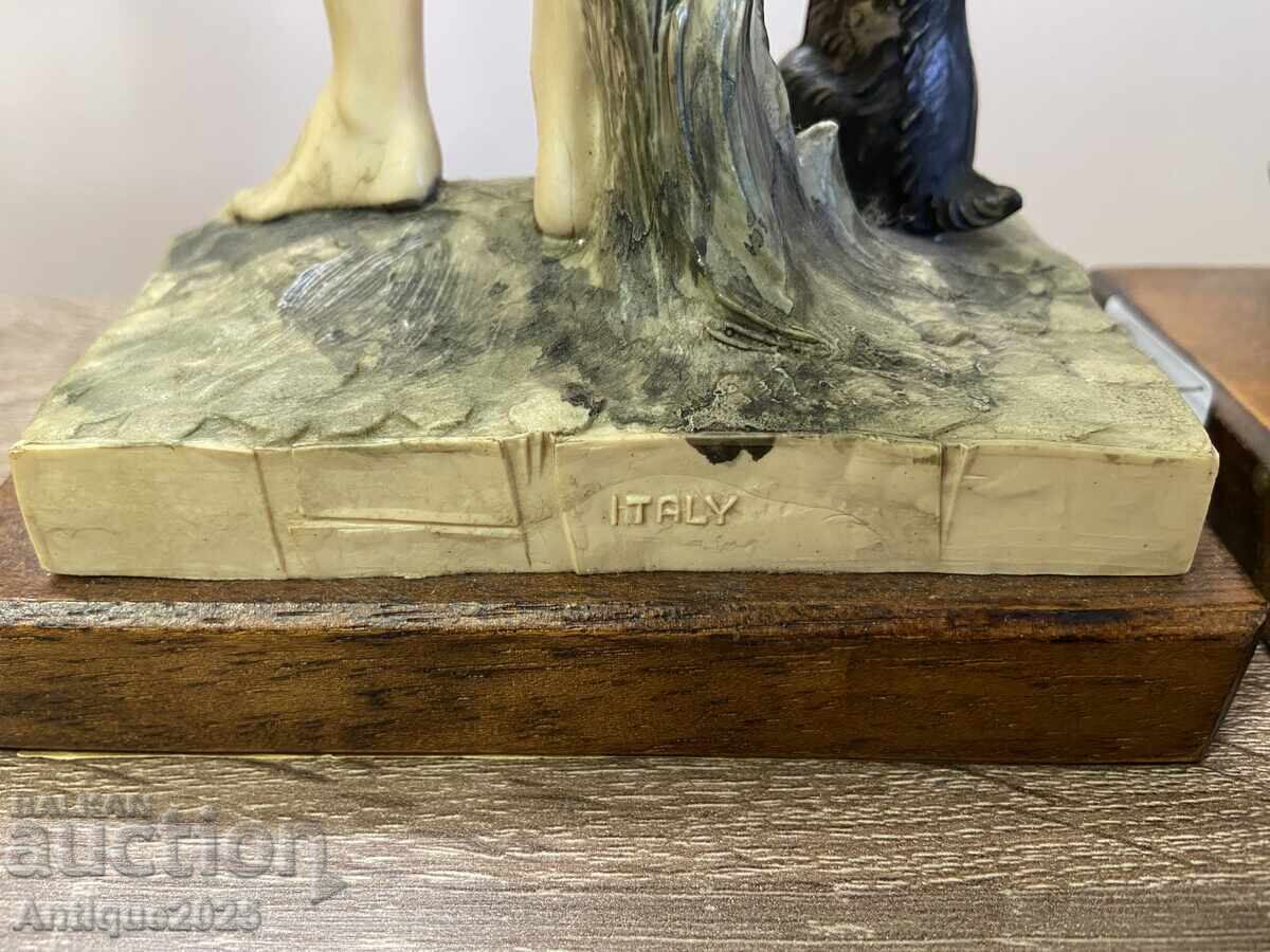 Доставка на Пара винтидж италиански статуетки „Селски деца“, Италия