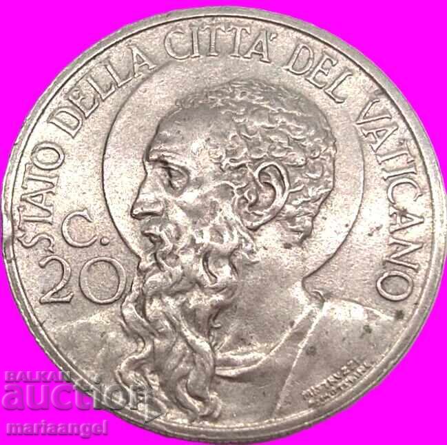 20 centesimi 1933-1934 Vatican Pius al XI-lea Jubileu - 5 20 centesimi 1933-1934 Vatican Pius al XI-lea Jubileu - 5