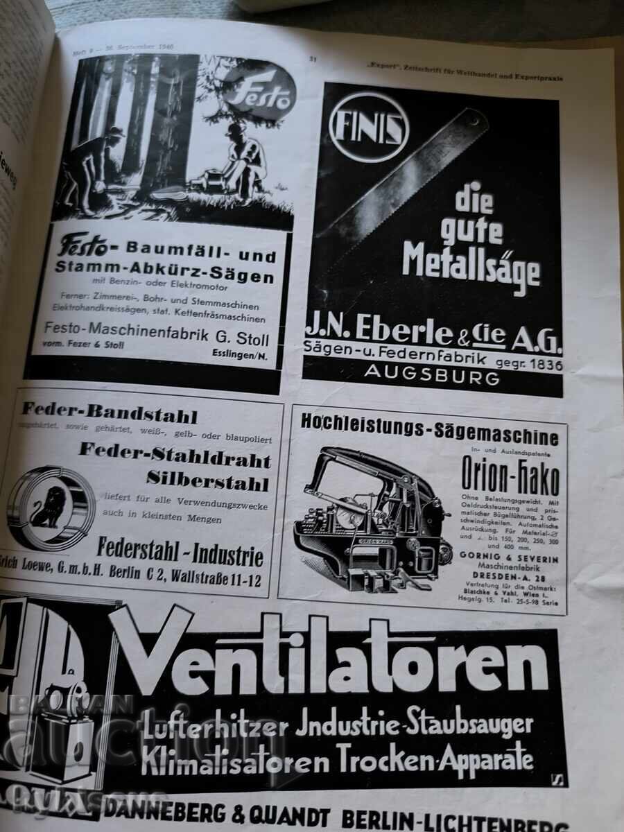 Revistă germană veche export 1940 cu preț € 15.00 | 29.34 BGN