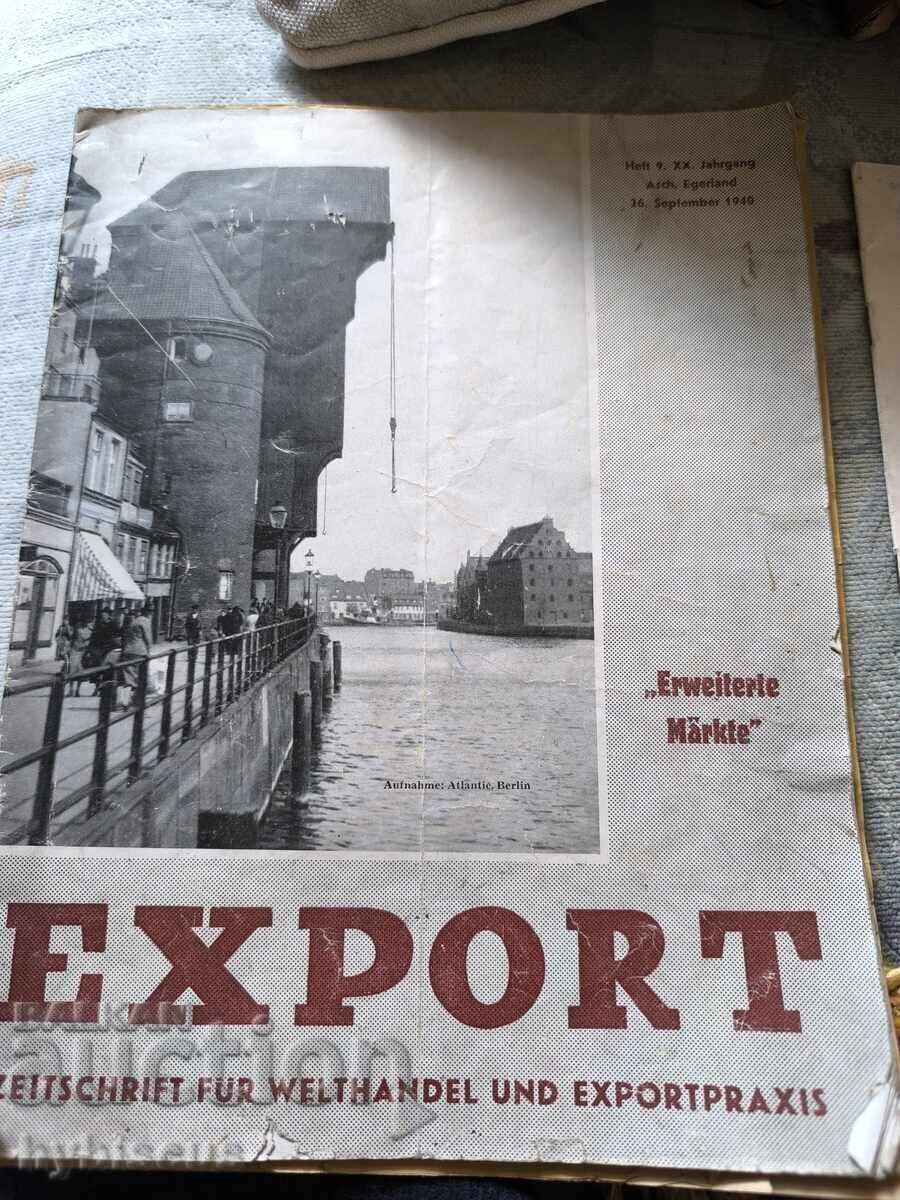 Livrarea Revistă germană veche export 1940