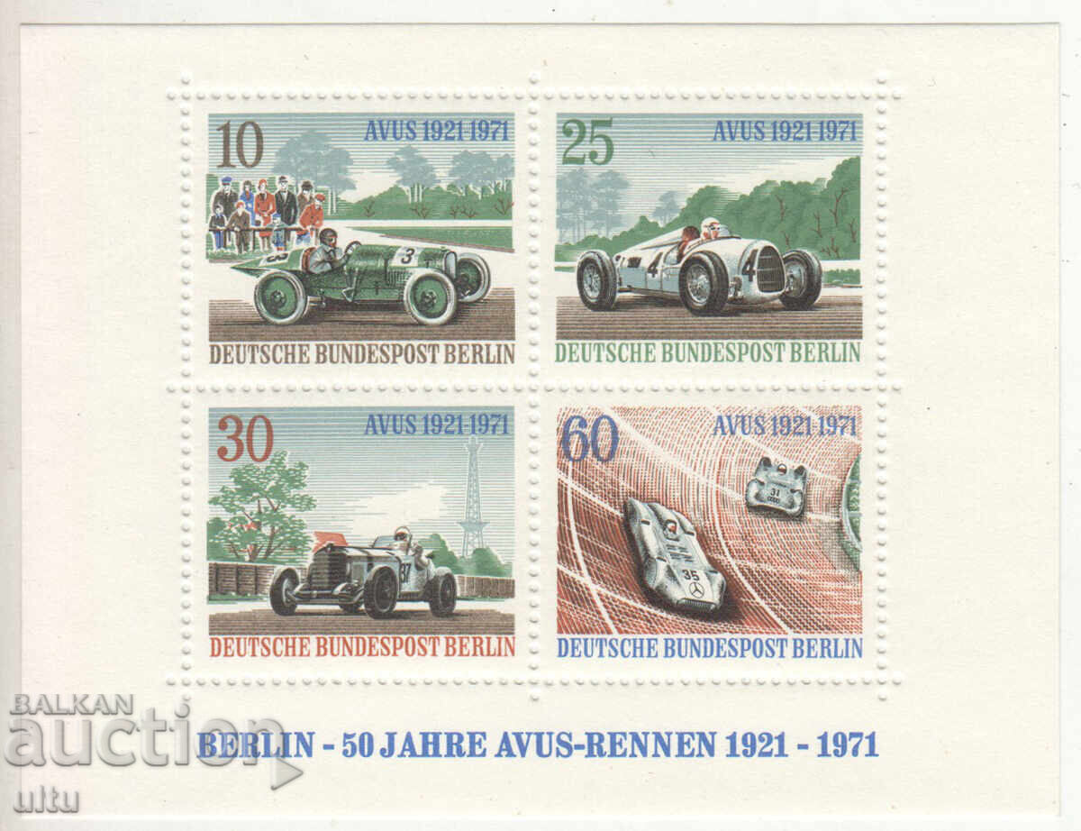 Germania, Bloc#3, Mașini sport, 1971, MNH