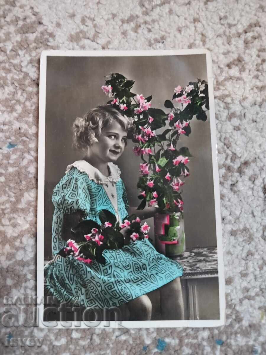 Beautiful Old Postcard with a Child 1943