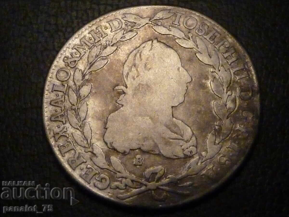 Licitație MONEDĂ DE ARGINT 20 de cruceri 1780 - Iosif II, Austria