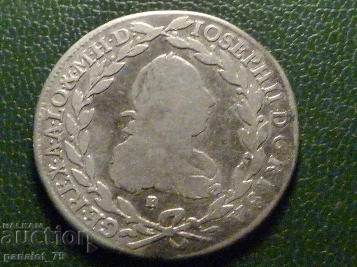 MONEDĂ DE ARGINT 20 de cruceri 1780 - Iosif II, Austria