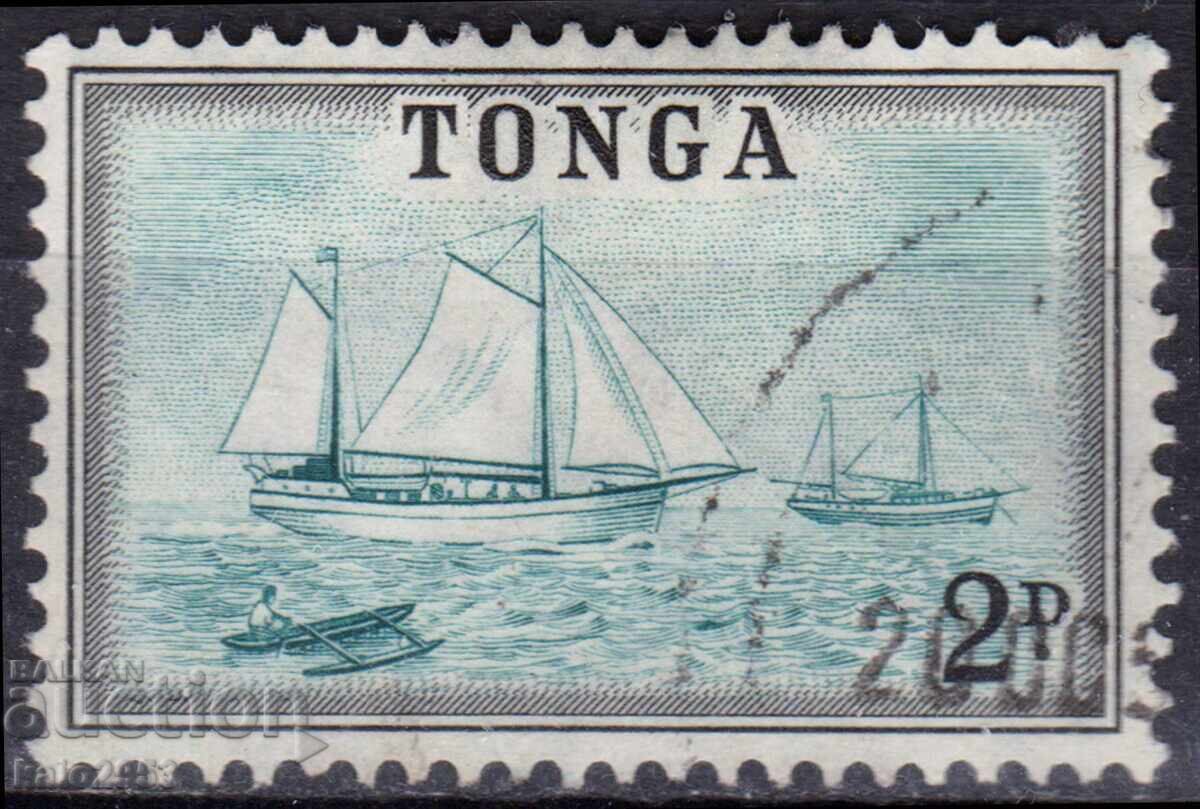 GB/ΤΟΝΓΚΑ-1953-Κανονικό-Ιστιοφόρο, σφραγίδα